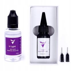 V-Light Fekete Hajhosszabbító Csomó Eltávolító Gél Ragasztó Fekete Szett (VL-RB)