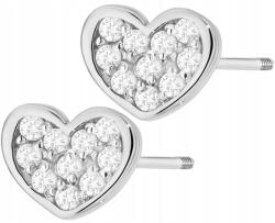 ZŁOCISTO Fehér Arany Fülbevaló Brilláns Kövekkel 585 Gravírozás Ajándék Tekerhető Szárral (KO21B0172CTBZZAK)