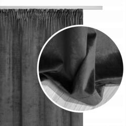 Prestiqua Függöny nappaliba, készre varrva, ráncoló szalaggal, grafit színű, 140x190 cm, velúr (Polski Produkt)