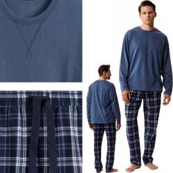 Atlantic férfi hosszú pizsama Flanel Nadrág megkötős zsebekkel kék XXL (895782-niebieski-niebieski ciemny.XXL)