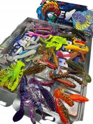 Relax Szett 45 darab! Különböző gumihalak sügérre és pisztrángra Ajándék matrica! (6_ZestawRelax)