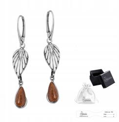 Ulex Premium Ezüst fülbevaló, 925-ös finomságú, elegáns, lógós fülbevaló sivatagi homokkal (PE-2327-KSP piasek pustyni)