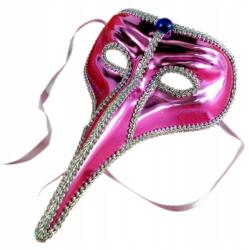 Arpex Velencei maszk, sima, arany/ezüst szalaggal, gumival, szín: kék/rózsaszín/arany (KM2247)