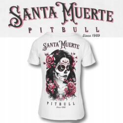 Pitbull Női póló Pitbull Pamut póló Santa Muerte Rose felirattal (215180000101)