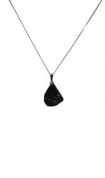  Nyaklánc Ezüst Fekete Turmalin Kő Természetes Talizmán Ezüst 925
