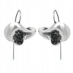 Ulex Premium Ezüst Fülbevaló Pirittel, 925-ös Sterling Ezüst, Kézműves, Orchidea