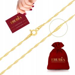  Aranyozott Lánc Szingapúr Csavart Ezüst 925 Tinédzsereknek 45cm/1, 5mm (Złoty łańcuszek damski pozłacany delikatny)