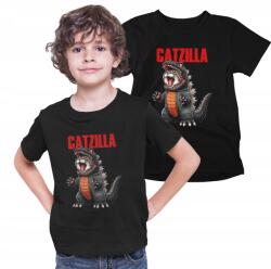 Aradena Gyerek Póló Fekete nyomattal Catzilla Macska Film Születésnap 110 (138 4 Catzilla 01)