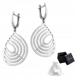 Ulex Premium Fülbevaló ezüst 925 Elegáns Eredeti Fülbevaló Áttört Mintás Könnycseppek Nőknek (BH-676-KA kolczyki wiszące oksydowane)