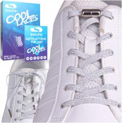 Sulpo Rugalmas, lapos, gumis cipőfűző gyerekeknek, nem kell kötni, ezüst színű (Elastyczne sznurowadła sznurówki bez wiązania)