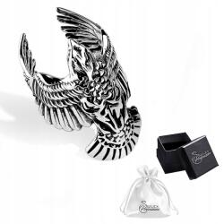 Ulex Premium Férfi pecsétgyűrű, ezüst, 925-ös finomságú, oxidált, sasos mintával, férfiaknak méret 17 (P 1132 Pe/17)