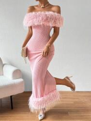 Shein IC27206 Shein Ruha Maxi Kötött Nyitott Vállú Toll (5) XL