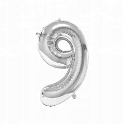  Fólia lufi Szám 9 Ezüst Óriás 100 cm