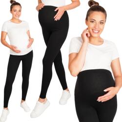 Przyszła Mama Kismama Leggings Pamut Panala Fekete Hosszú Varrat Nélküli Leggings XXL (LEGGINSY CLASSIC CZARNE)