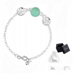 Ulex Premium 925-ös finomságú ezüst karkötő elegáns akvamarin acháttal, hölgyeknek (PE-1692-B)