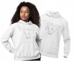 JHK Női Kapucnis Pulóver Egyvonalas Állat Mintával Kutya Macska Születésnap M (51 M One Line Art Zwierzak)