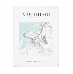  Abu Dhabi várostérkép poszter, négyzet alakú, 21x29, 7 cm fehér keret (MP1-0129_21X29,7,063)