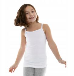 Marcinkowski Pamut vállpántos felső fehér sima gyerek trikó 104 (Podkoszulka biała pod koszulę sukienkę )