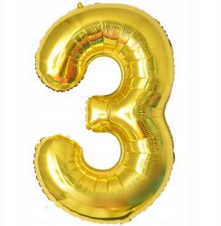  Léggömb Szám 3 Arany 100cm 1 méter 3 Születésnap 3 Éves Héliumos Fólia Nagy
