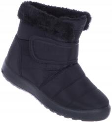  Fekete Női Hótaposó Bélelt Tépőzáras Stílusos Kényelmes 37 (A08 BLACK)