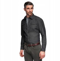 Ombre Férfi farmer ing patentos zsebekkel fekete V3 OM-SHDS-0210 r L (182765)