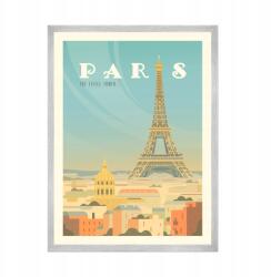  Párizs Város Poszter, Franciaország, Európa, Eiffel torony, 21x29, 7 cm ezüst színű keret (MP1-0164_21X29,7,039)
