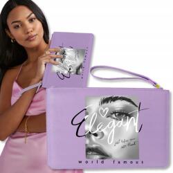  Borítéktáska Lila Telefonnak Elegáns Minták (Torebka Kopertowka Damska Fioletowa)