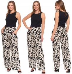 Moraj Elegáns, mintás, bő szárú viszkóz női nadrág Moraj S (OSD2500-007)