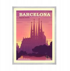  Barcelona Város Poszter, Spanyolország, Európa, 21x29, 7 cm ezüst keret (MP1-0160_21X29,7,039)