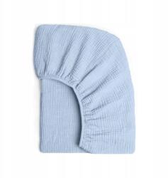 Muminky Kiságyba való lepedő 140x70 Muszlin Pamut Gumis Lepedő Kék (25631)