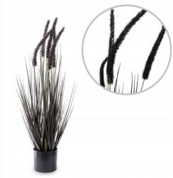  Sötétzöld műfű fekete kalászokkal, 65 cm magas, cserépben (CZarne kłosy 65 cm)