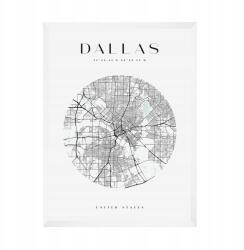  Térkép poszter, Usa, Dallas városa, kb. 21x29, 7 cm fehér keret (MP1-0148_21X29,7,063)