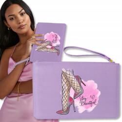  Borítéktáska Lila Telefonhoz, Gyönyörű Minta (Torebka Kopertowka Damska Fioletowa)