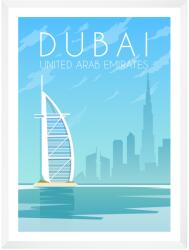  Dubaj Város Poszter, Építészeti Városok, 21x29, 7 cm fehér keret (MP1-0176_21X29,7,063)