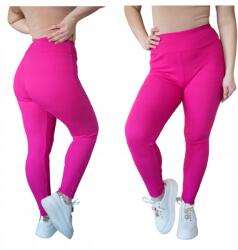  Női Rózsaszín Csíkos Pamut Leggings Magas Derekú XL Méret (1068-1)