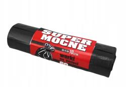  Szemeteszsák 60 Literes Fekete Extra Erős Szuper Strong 60X75CM 10 Db (MOCNE CZARNE WORKI NA ŚMIECI BUDMAR)
