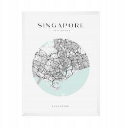  Szingapúr várostérkép plakát, Ázsia, Temasek kerék, 21x29, 7 cm fehér keret (MP1-0112_21X29,7,063)