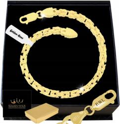 Golden Haus Vastag Arany Férfi Szövött Karkötő 23 CM 4, 5 MM Minta 925+GRAVÍROZÁS (pozłacana bransoletka bransoleta szeroka 585)