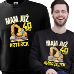 Aradena Pulóver Névvel, Korral Apának, Barátnak, Ajándék, Ünnep, Kotrógép, Születésnap, XXL (406 XXL Mam już X latek + imię)