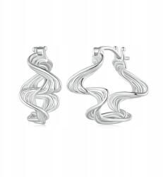 M. Jopek Ezüst Fülbevaló 925-ÖS Ezüstből, Kör Alakú, Hullámos Mintával M. jopek