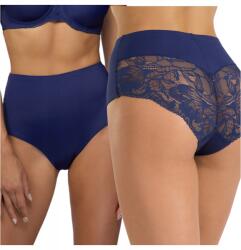Spiman Női bugyi Bugyi magas derekú csipkés Leila sötétkék 4XL