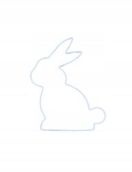  Nyúl Figura Fehér Húsvéti Dekoráció Drót 3.8 MM Magas 35 CM (SU43)