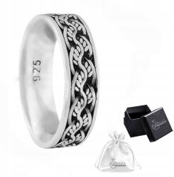 Ulex Premium Ezüst gyűrű pr. 925 Fonott mintás karikagyűrű Elegáns méret 17 (SZ-308-P/17 tanie obrączki)
