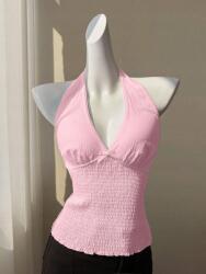 Shein Rózsaszín Fodros Felső (s) (613291)