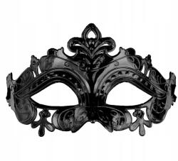PartyDeco Fekete velencei női farsangi maszk (MAS22-010)