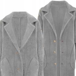 SOHO exclusive Alpakka Női Kabát Divatos Nagyméretű Szürke Gallérral 2336