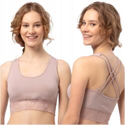 Key Bézs színű bambusz sportmelltartó csipkével, Lbt 111 XL-es méret (LBT 111 Key beż)