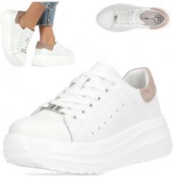 Filippo Platformos bőr tornacipők félcipők 41 Filippo kényelmes divatos fehér (Filippo DP6739/25 WH BE)