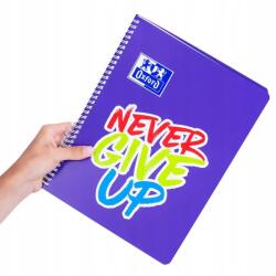 OXFORD Spirálos Jegyzetfüzet Oxford Never Give Up Pp A5+ 80 lap kockás (400115105)