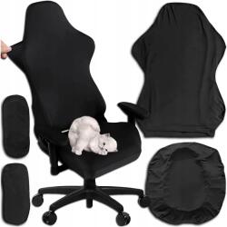 MEMFLOW Huzat Gamer Szék Fekete Flexibilis Védő Karfákkal (pokrowiec na fotel biurowy fotel gamingowy)